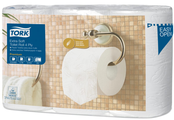 Toilettenpapier für Tork, 4-lagig, hochweiss, Karton à 7 x 6 Rollen